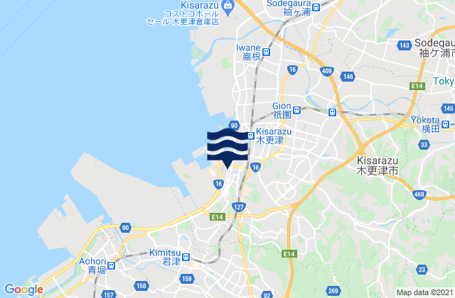 Mappa delle maree di Kimitsu Shi, Japan