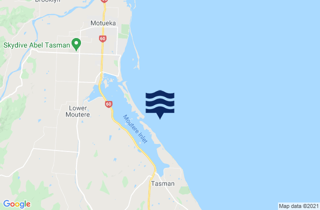 Mappa delle maree di Kina Beach, New Zealand