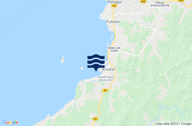 Mappa delle maree di Kinarut, Malaysia