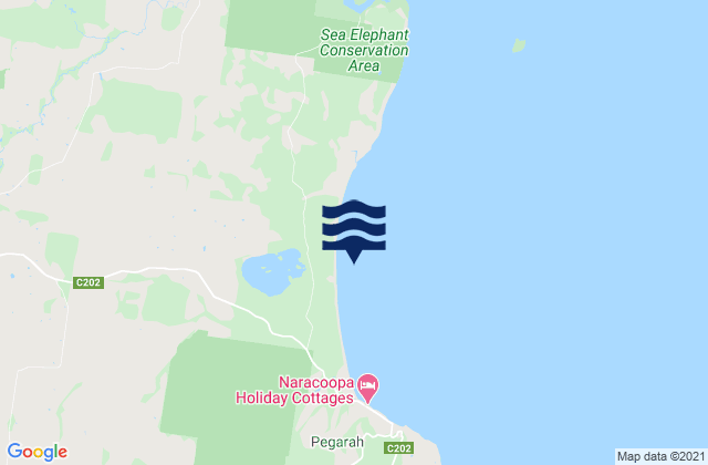 Mappa delle maree di King Island, Australia