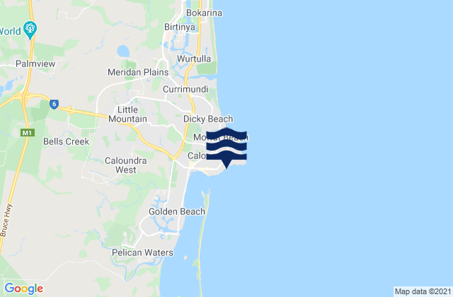 Mappa delle maree di Kings Beach, Australia