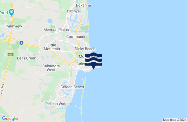 Mappa delle maree di Kings Beach, Australia