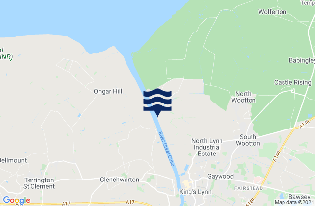 Mappa delle maree di Kings Lynn, United Kingdom
