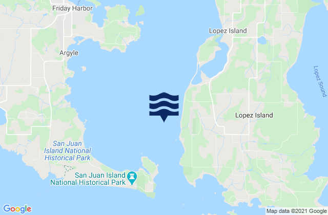 Mappa delle maree di Kings Point Lopez Island 1 mile NNW of, United States