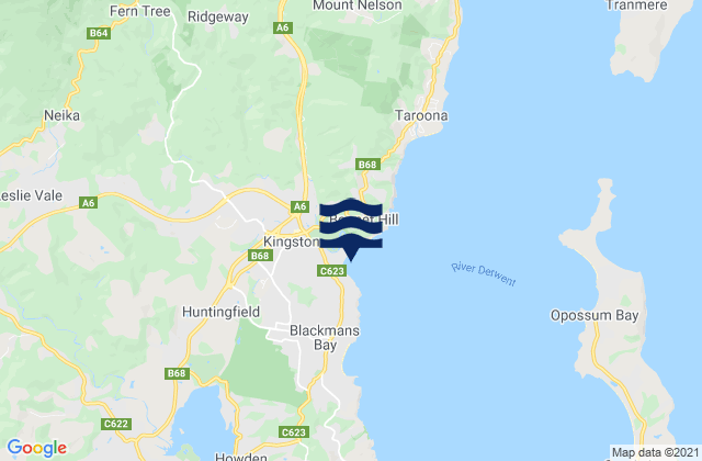 Mappa delle maree di Kingston, Australia