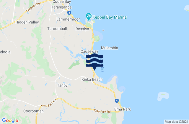 Mappa delle maree di Kinka Beach, Australia