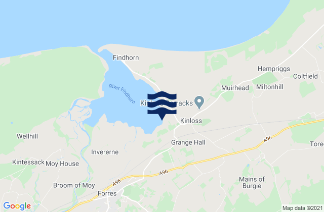 Mappa delle maree di Kinloss, United Kingdom