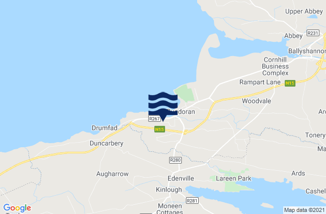 Mappa delle maree di Kinlough, Ireland