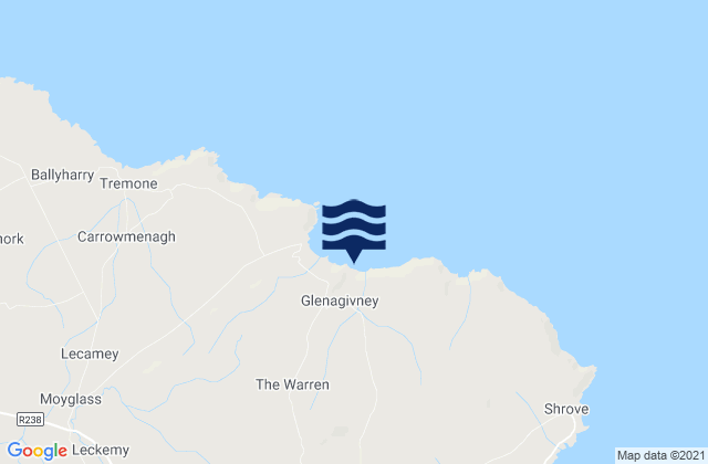 Mappa delle maree di Kinnagoe Bay, Ireland