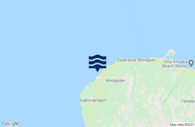 Mappa delle maree di Kinogitan, Philippines