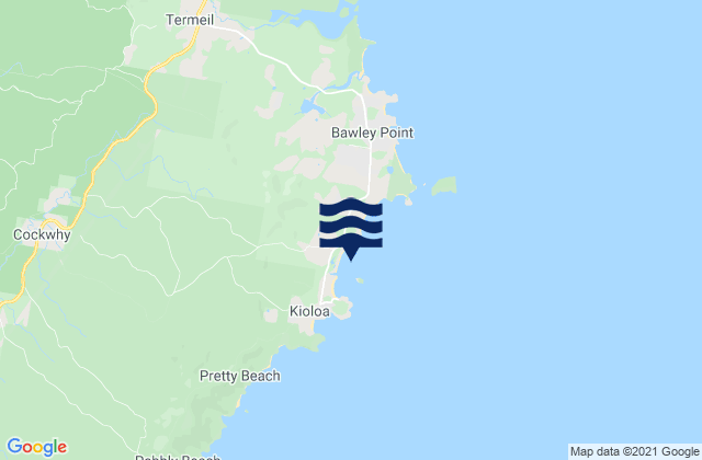 Mappa delle maree di Kioloa Beach, Australia
