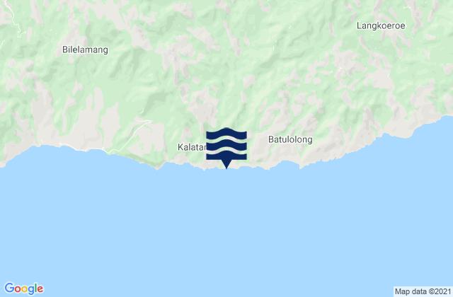 Mappa delle maree di Kiraman, Indonesia