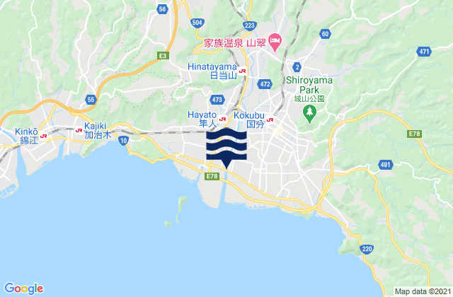 Mappa delle maree di Kirishima Shi, Japan