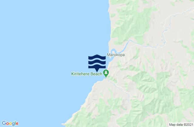 Mappa delle maree di Kiritehere Beach, New Zealand