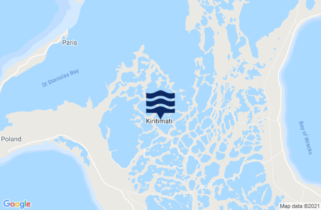 Mappa delle maree di Kiritiamati (Christmas) Island, Line Islands (2), Kiribati