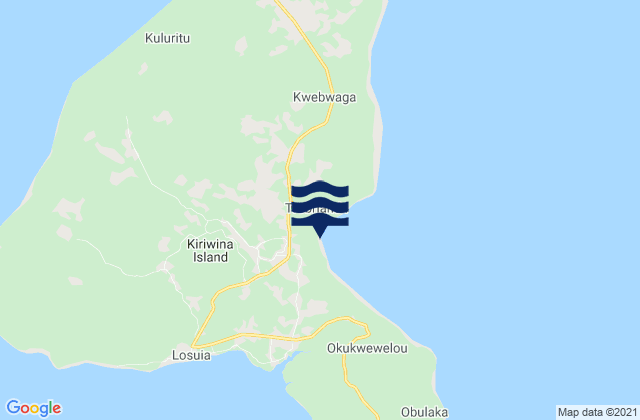Mappa delle maree di Kiriwina Goodenough, Papua New Guinea
