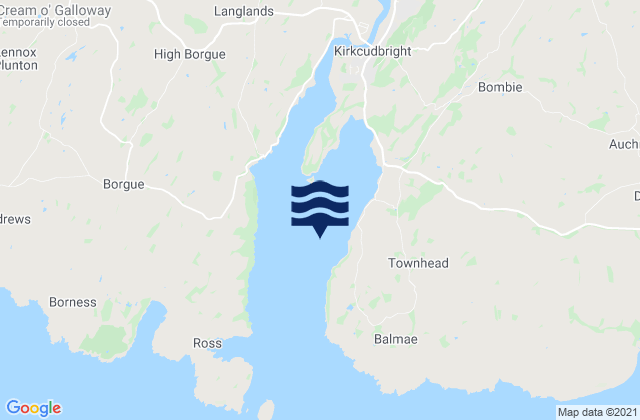 Mappa delle maree di Kirkcudbright Bay, United Kingdom