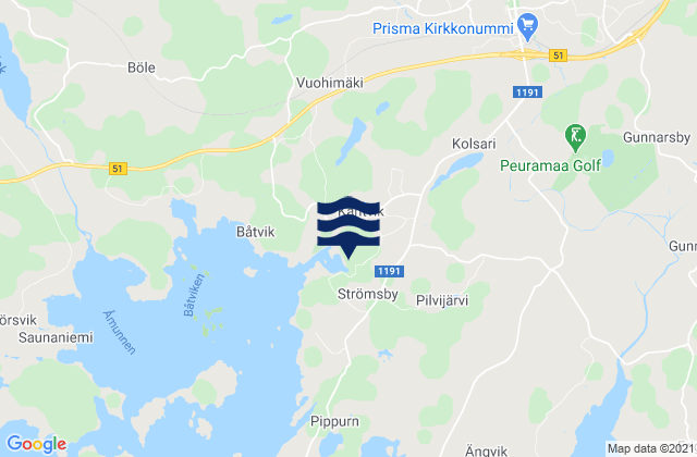 Mappa delle maree di Kirkkonummi, Finland