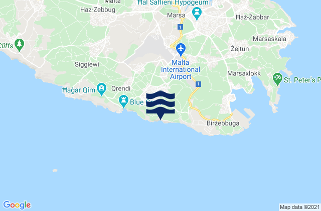 Mappa delle maree di Kirkop, Malta