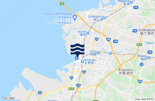 Mappa delle maree di Kisarazu, Japan