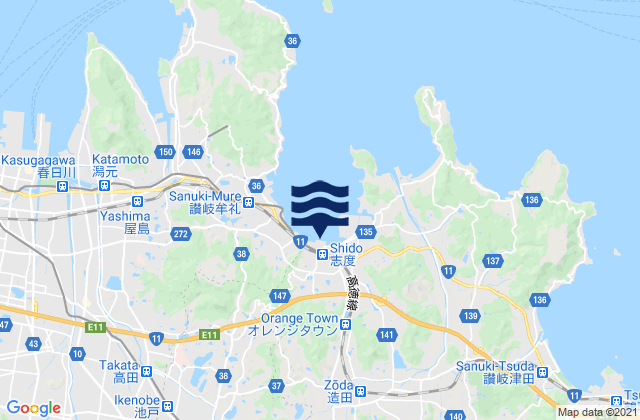 Mappa delle maree di Kita-gun, Japan