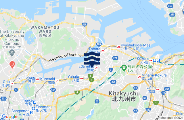 Mappa delle maree di Kitakyushu-shi, Japan