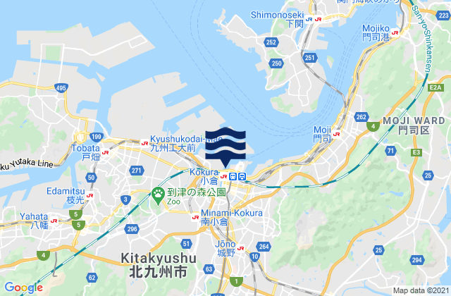 Mappa delle maree di Kitakyushu, Japan