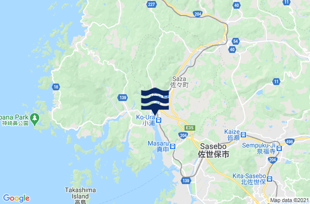 Mappa delle maree di Kitamatsuura-gun, Japan