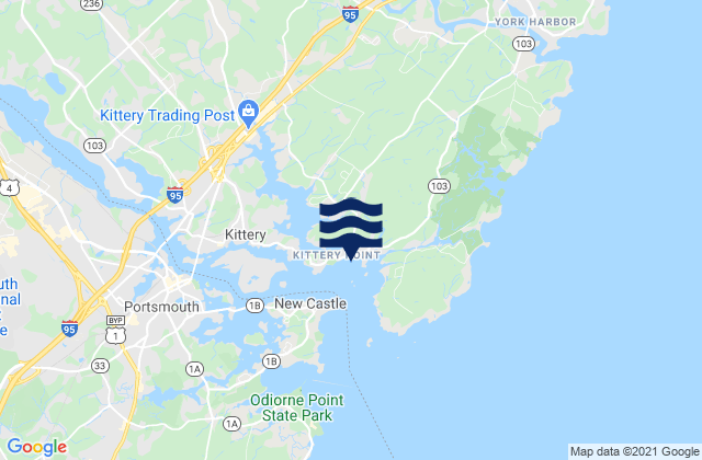 Mappa delle maree di Kittery Point, United States