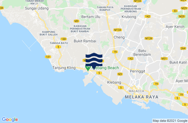 Mappa delle maree di Klebang Besar, Malaysia