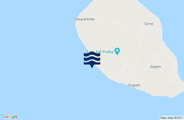 Mappa delle maree di Klebu, Indonesia