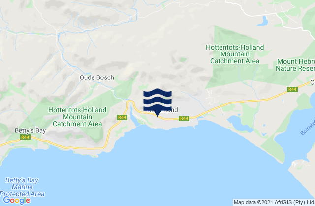 Mappa delle maree di Kleinmond, South Africa