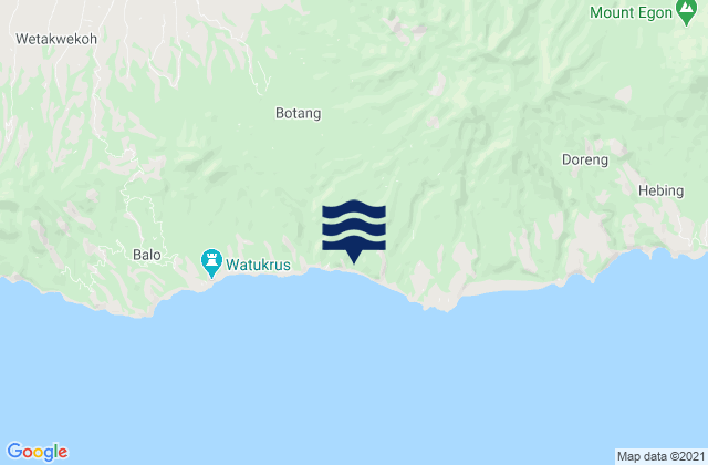 Mappa delle maree di Kloangpopot, Indonesia