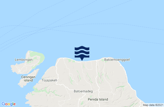 Mappa delle maree di Klumbu, Indonesia