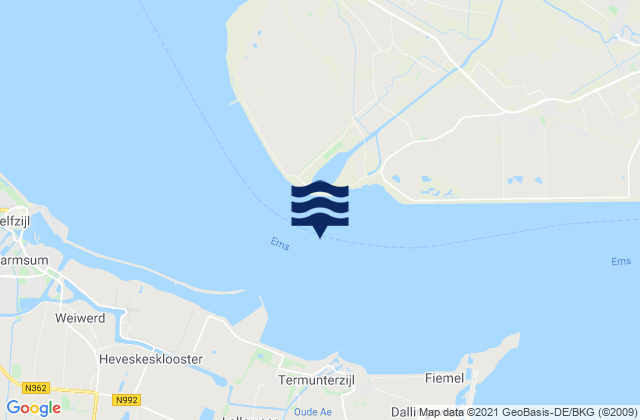 Mappa delle maree di Knock, Netherlands