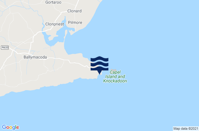 Mappa delle maree di Knockadoon Head, Ireland