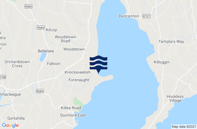 Mappa delle maree di Knockavelish Head, Ireland