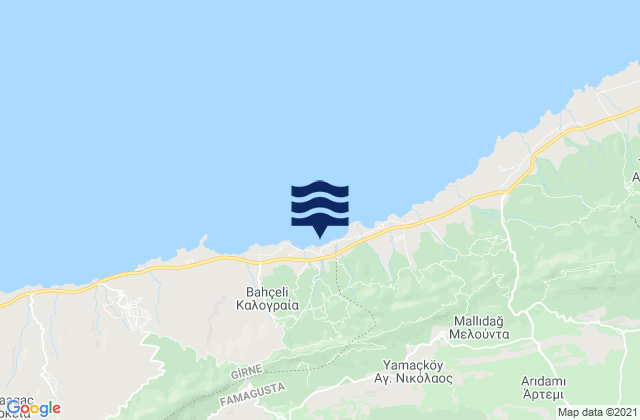 Mappa delle maree di Knódara, Cyprus