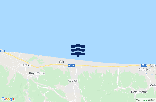 Mappa delle maree di Kocaali İlçesi, Turkey