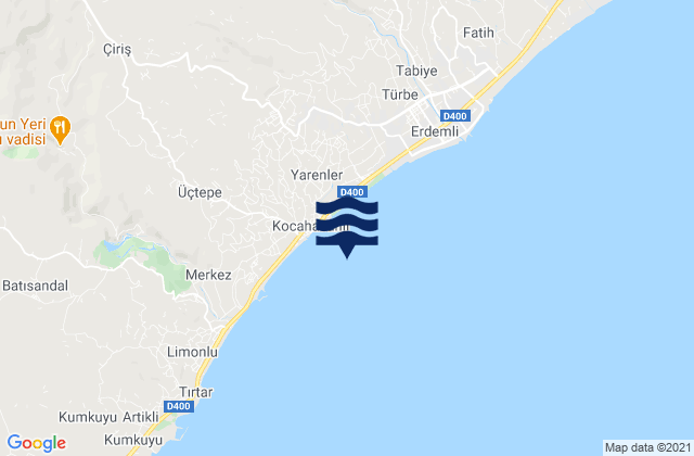 Mappa delle maree di Kocahasanlı, Turkey