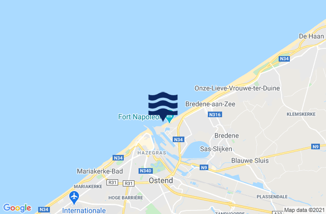 Mappa delle maree di Koekelare, Belgium