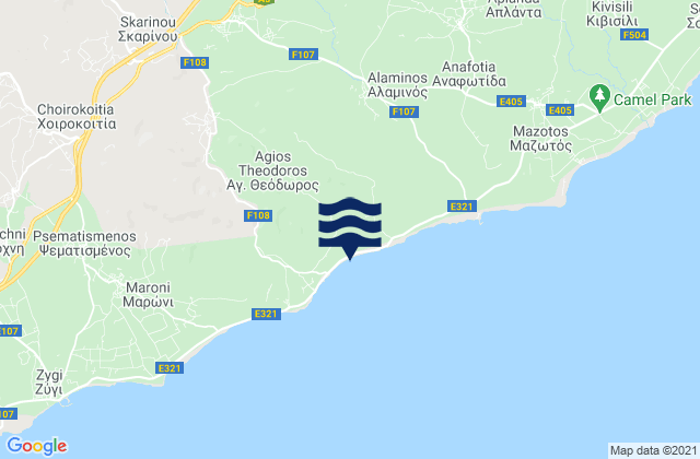 Mappa delle maree di Kofínou, Cyprus