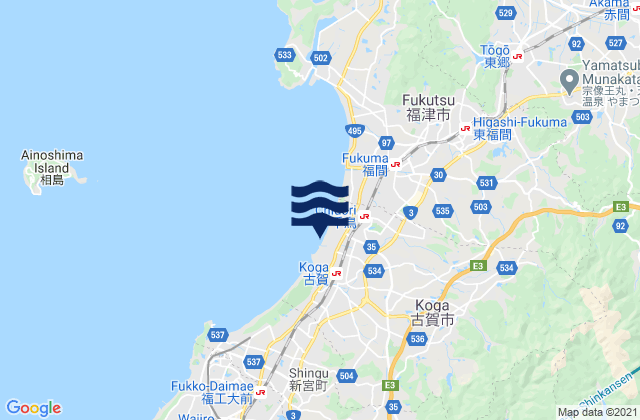 Mappa delle maree di Koga-shi, Japan