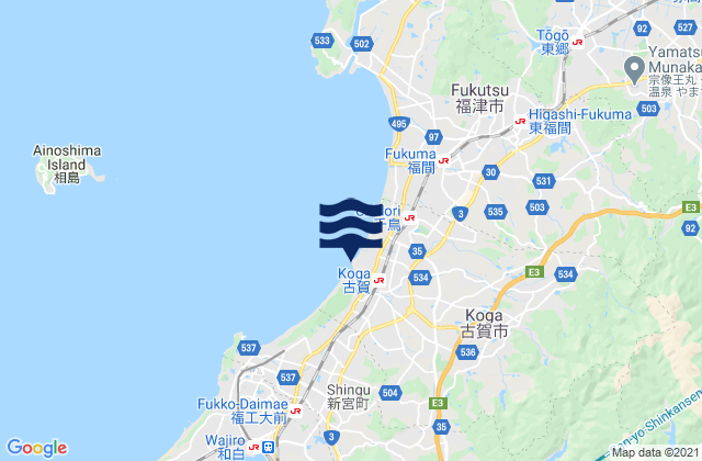 Mappa delle maree di Koga, Japan