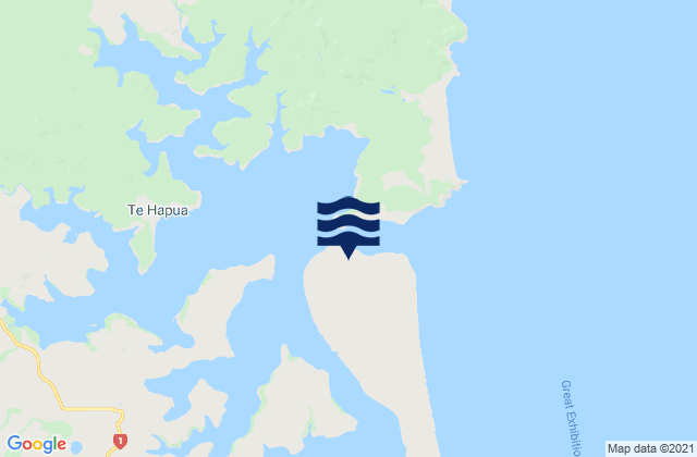 Mappa delle maree di Kokota (The Sandspit), New Zealand