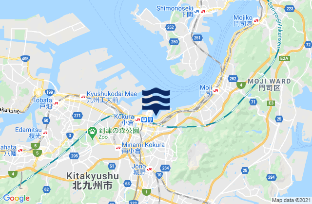 Mappa delle maree di Kokurakita-ku, Japan