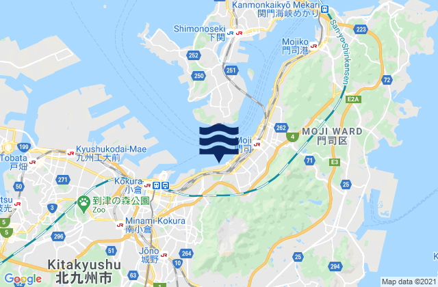 Mappa delle maree di Kokuraminami-ku, Japan