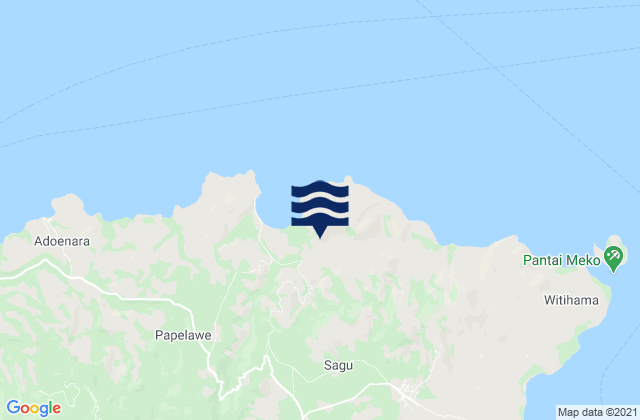 Mappa delle maree di Kolibali, Indonesia