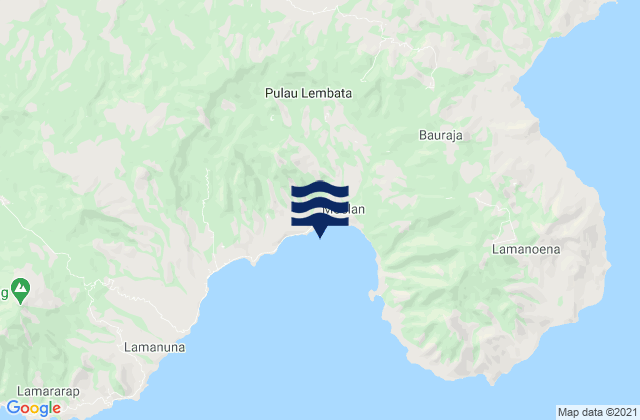 Mappa delle maree di Kolirerek, Indonesia