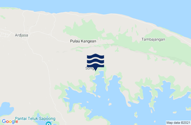 Mappa delle maree di Kolla, Indonesia